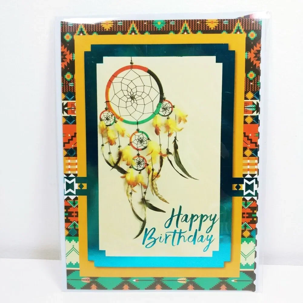 Tribal Bday Card and Handmade Dream Catcher made by St Joseph's Indian School
